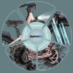 SAXXX E Bike Damen 28 Zoll Tiefeinsteiger mit 36V 13Ah Akku, Elektro Fahrrad Erwachsene mit Scheibenbremse, 7 Gang Kettenschaltung Pedelec mit Federgabel, Gepäckträger für Damen/Frauen Herren/Männer