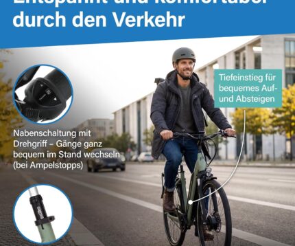 Fischer E-Bike City CITA 2403 Active Elektrofahrrad für Damen und Herren, RH 43, Frontmotor 40 Nm, 48 V Akku