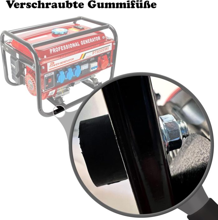 Stromgenerator mit Benzin | Stromerzeuger mit Zubehör | Notstromaggregat leise | 5 Steckdosen 3x 230V / 1x 400V / 1x 12 V | 6,5 PS (Stromgenerator mit Zugstarter)