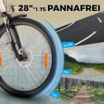 SAXXX E Bike Damen 28 Zoll Tiefeinsteiger mit 36V 13Ah Akku, Elektro Fahrrad Erwachsene mit Scheibenbremse, 7 Gang Kettenschaltung Pedelec mit Federgabel, Gepäckträger für Damen/Frauen Herren/Männer