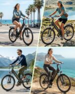 Finbike E Bike für Erwachsene 250W, 26 Zoll CityBike, Elektrofahrrad mit 55 Miles PAS Reichweite, 25 km/h Electric Bike für Herren und Damen,7 Gang Schaltung, Stoßdämpfung
